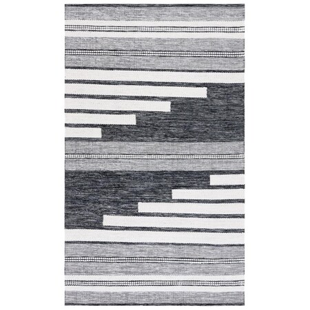 Safavieh 8 x 10 ft. Kilim Flat Weave Rectangle Area Rug Ivory & Black KLM448Z-8